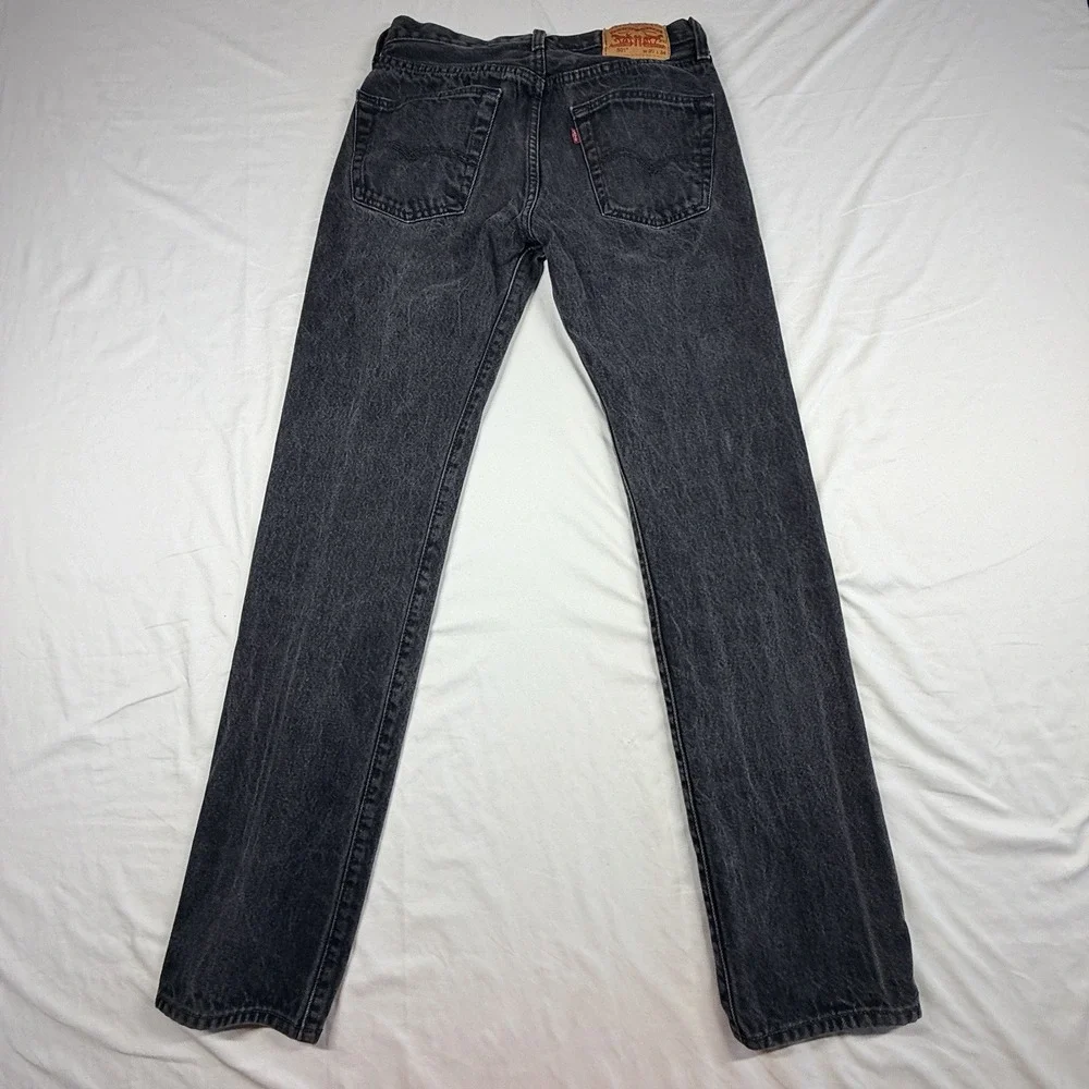 Levi's 501 Men's Straight Leg Button Fly Faded Black Acid Wash 30x34(29/32)